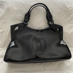 ‼️SOLD‼️Cartier Marcello de Cartier Small Handbag in Black Patent Leather